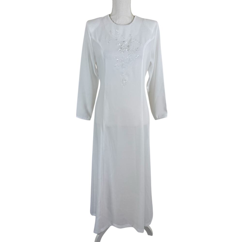 Vintage Jody California Women Dress 6P White Floral Bridal Angel Boho Wedding